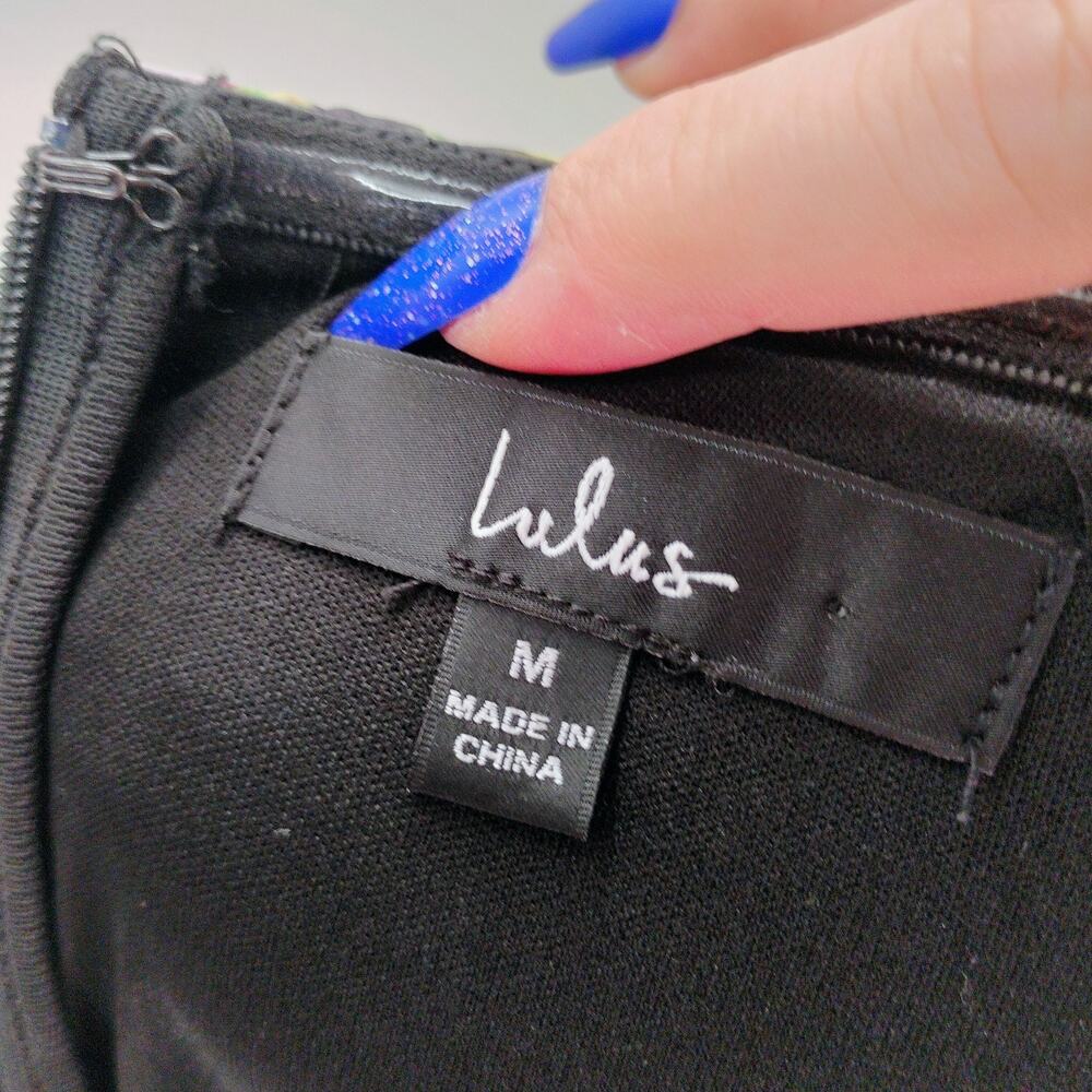 LULUS Truly Extraordinary Black Floral Organza Strapless Tiered Maxi Dress-Sz M - Picture 14 of 15